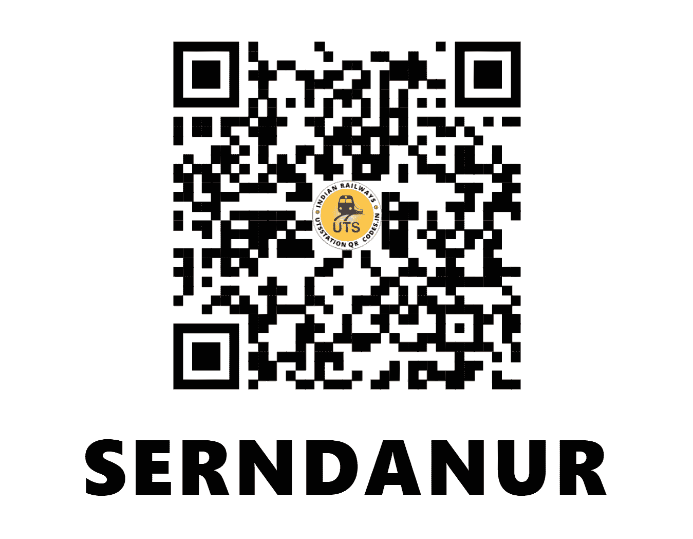 UTS QR Code for SERNDANUR - SXR - SR (TAMIL NADU)